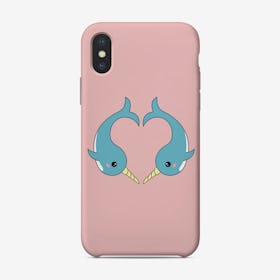 Narwhal Heart Phone Case