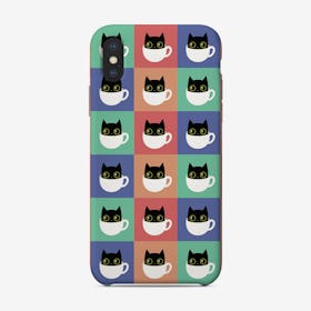 Coffee Cat Pattern Phone Case