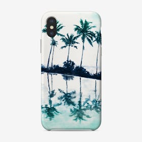 Palm Tree Reflections Teal Phone Case
