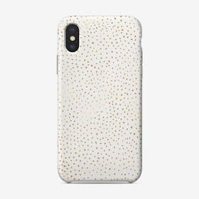 Dotted Gold And White Phone Case