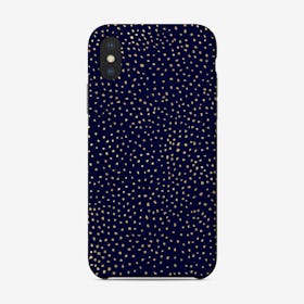 Dotted Gold And Navy Phone Case