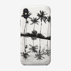 Palm Tree Reflections Black Phone Case