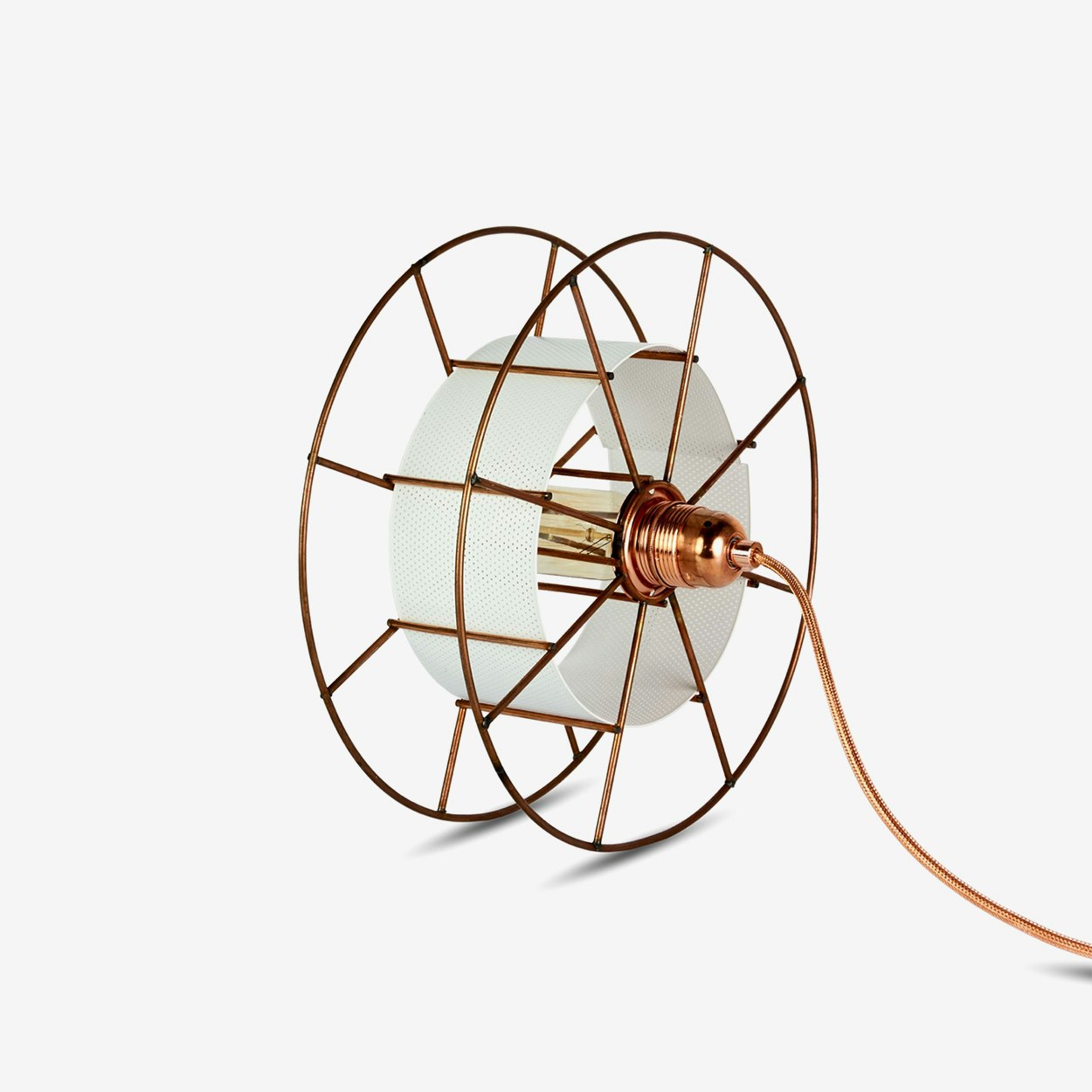 Spool Floor Lamp in White by Tolhuijs