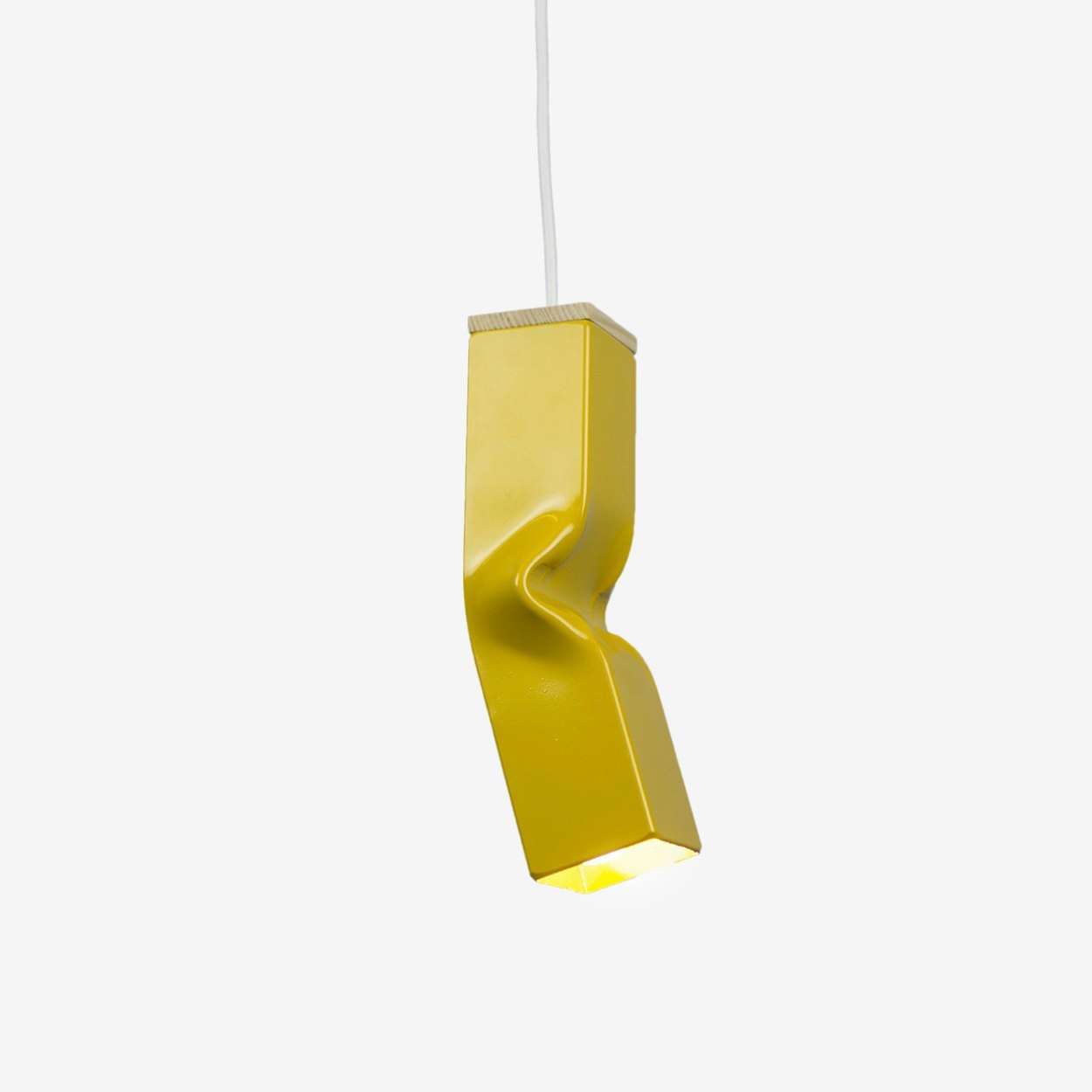 Bendy Pendant Light in Yellow by Tolhuijs