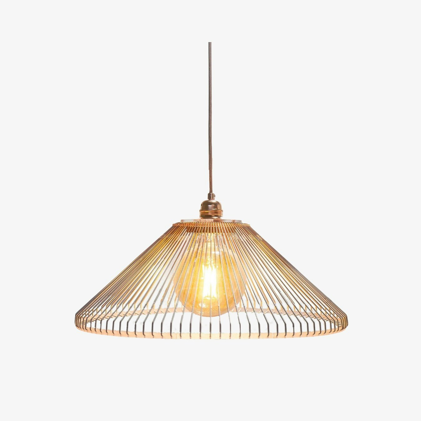 "HOOK'd" Hanging Pendant Wire Light - Copper / White by Tolhuijs