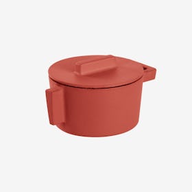 Terra.Cotto Saucepot With Lid  - Cast Iron - Paprika