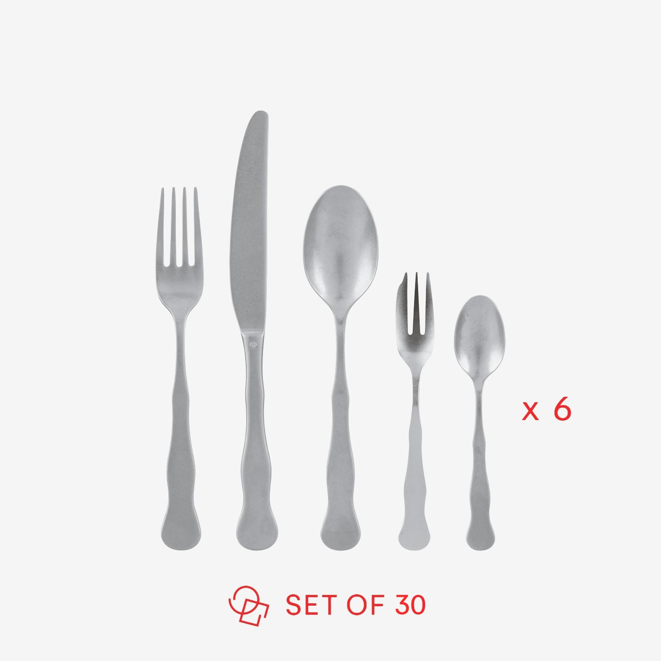 1965 Vintage Flatware - Stainless Steel - Set of 30 by Sambonet