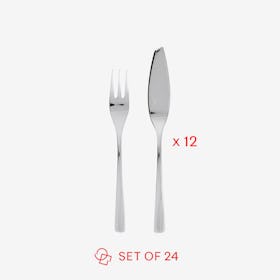 Fish Sintesi Flatware - Stainless Steel - Set of 24