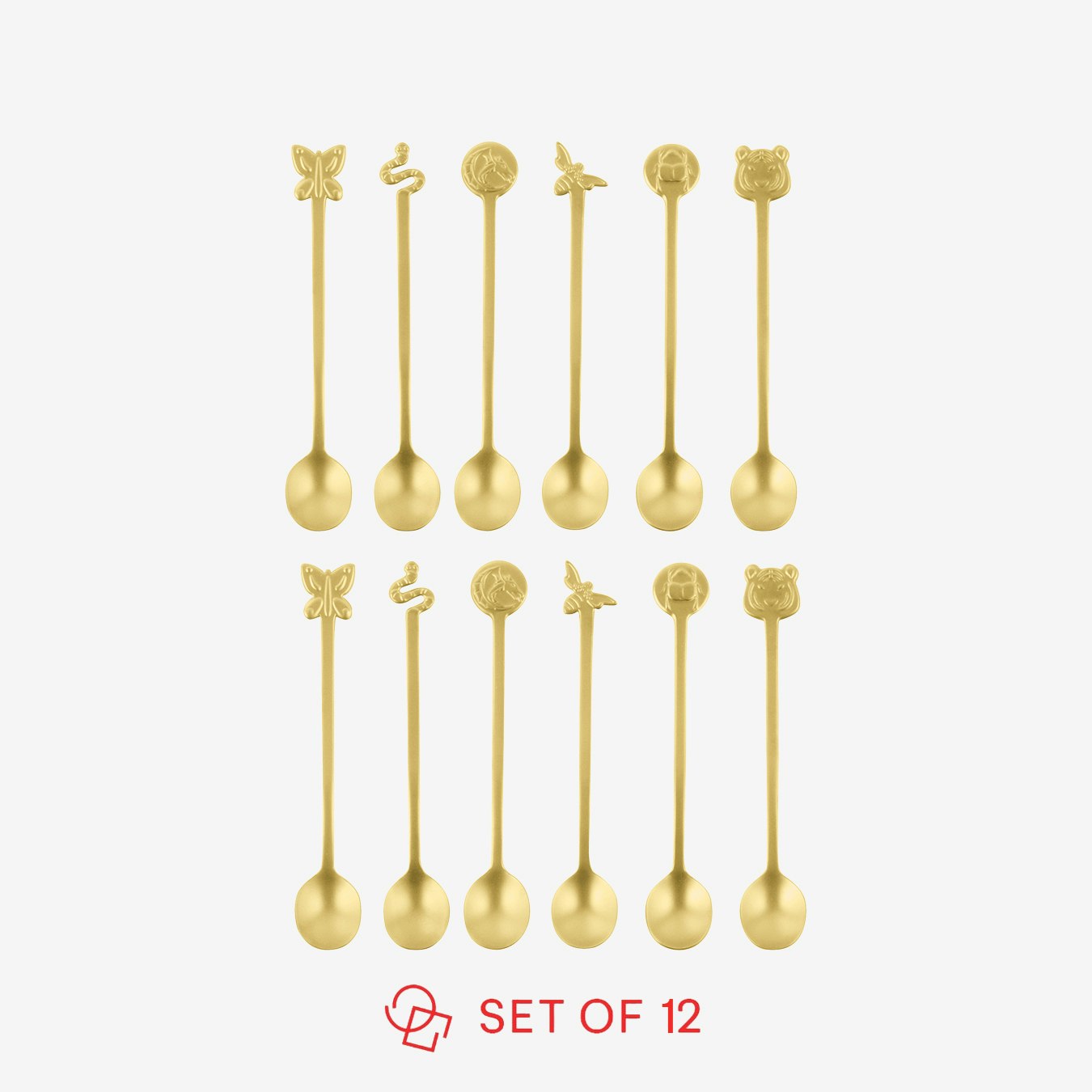Fashion Living Party Spoons - Antique Gold - Set of 12