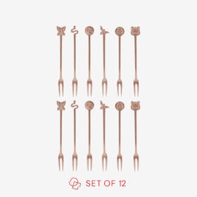 Fashion Living Antique Party Forks - Copper - Set of 12