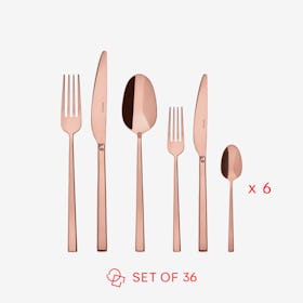 Rock Flatware - Copper - Set of 36