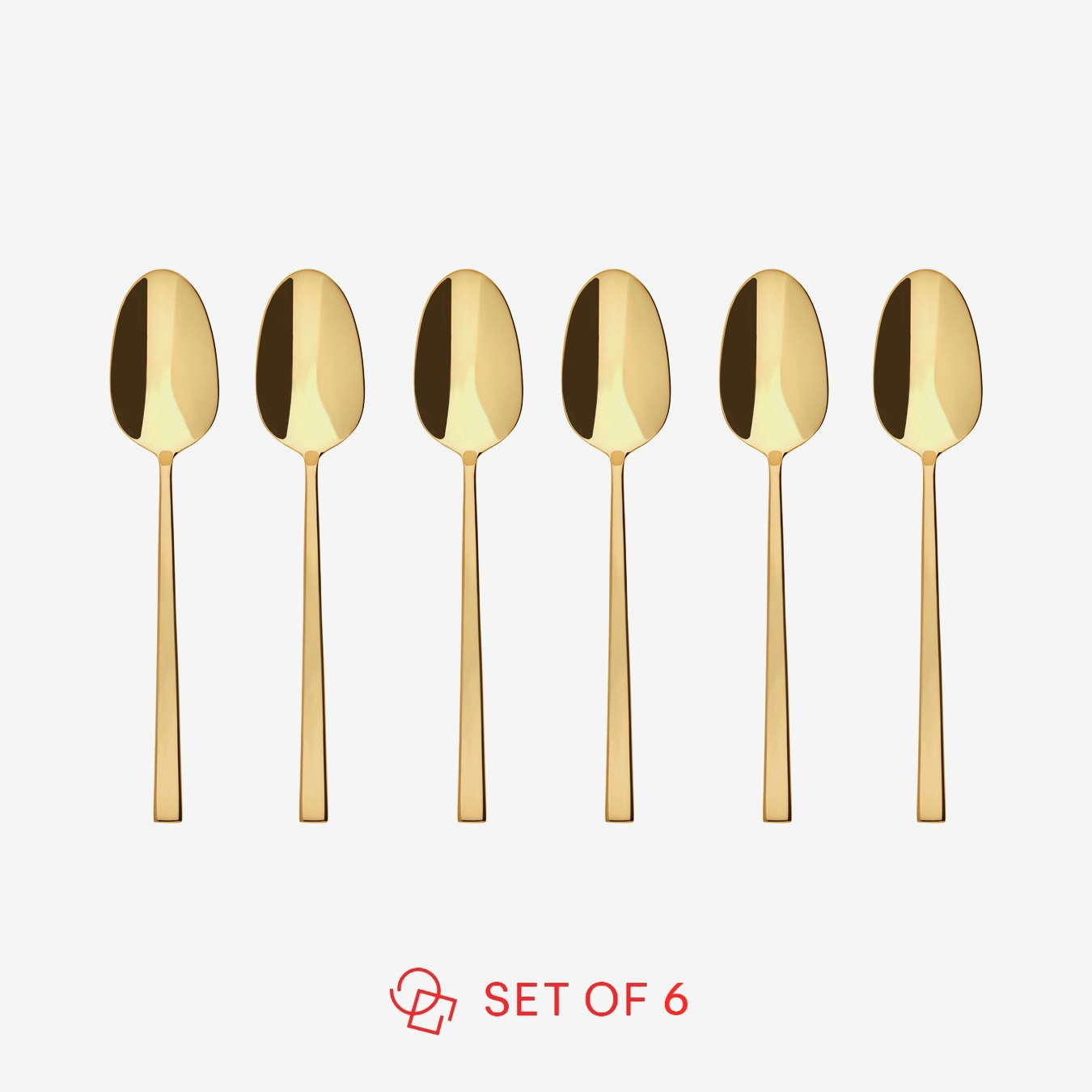 Rock Moka Spoons - Gold - Set of 6 by Sambonet