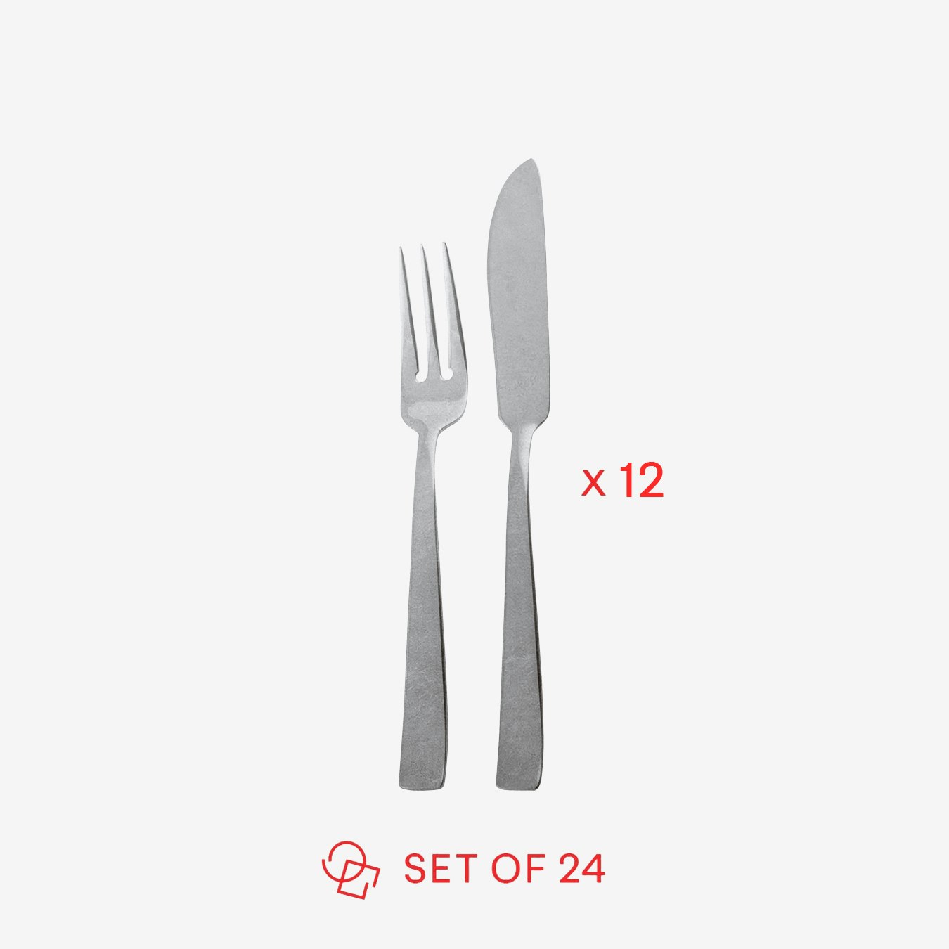 Fish Vintage Flatware - Stainless Steel - Set of 24 by Sambonet
