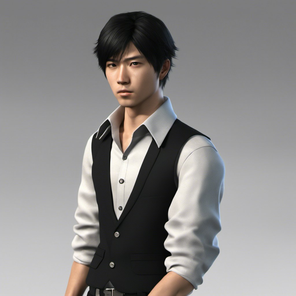 Download A Young Man With A White Shirt And Black Hair