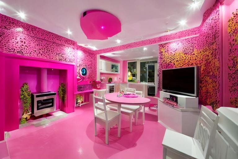 Amazon.com: Barbie's Room Decoration: Transform Your Space with Trending  Pink Vinyl Decal - Add Style and Whimsy to Your Walls! : Handmade Products
