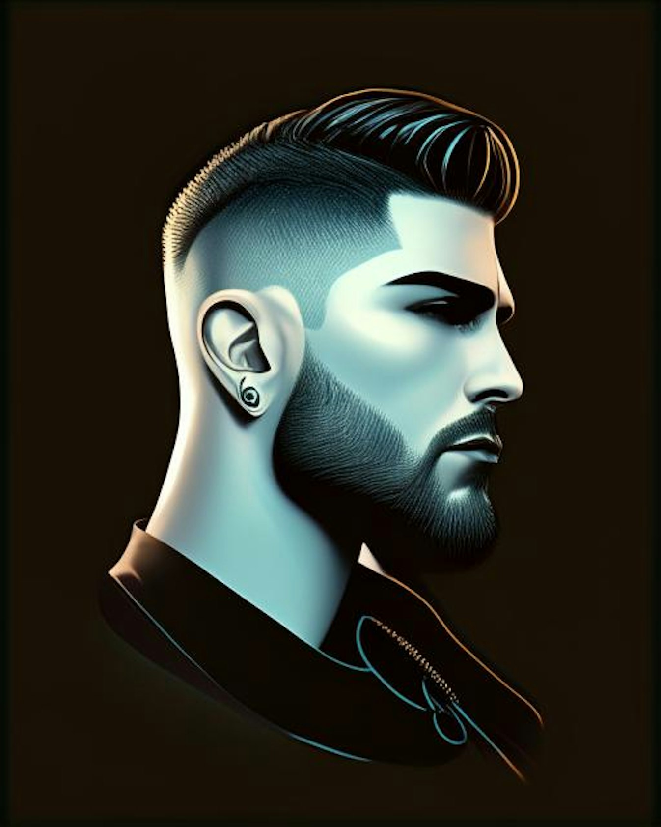 Download A Man With A Beard And A Mohawk Haircut