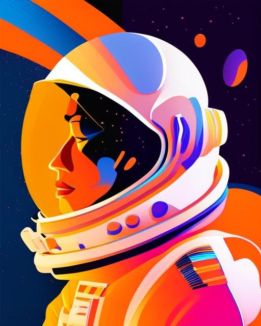retro astronaut art