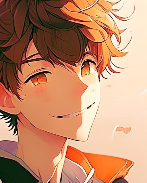 cute anime boy smile