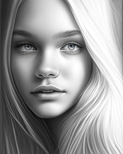 teenage girl face drawing