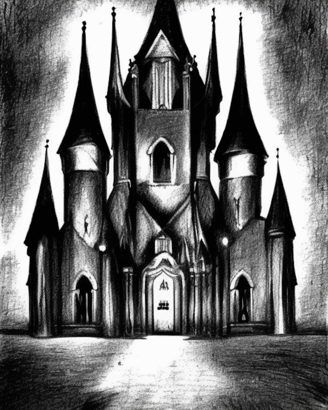 gothic castle drawings