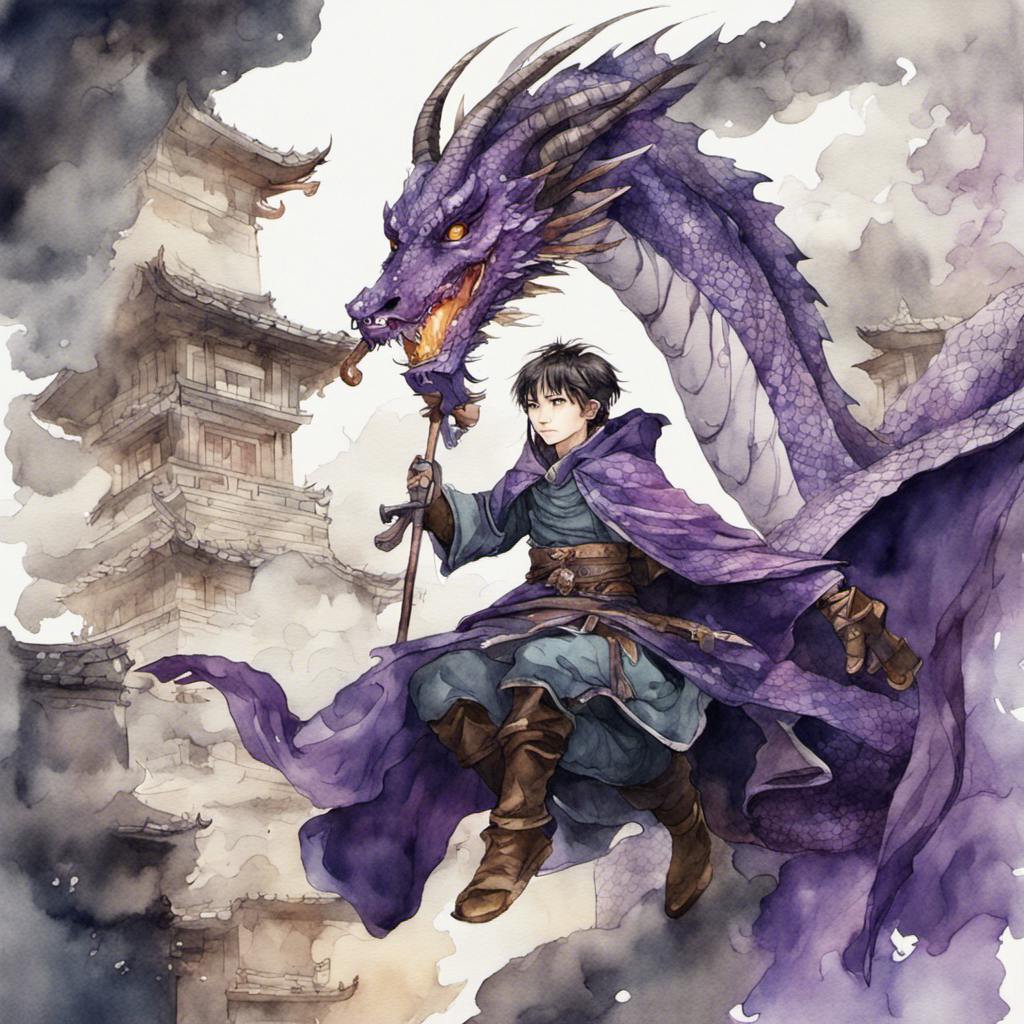 Drawing Art Dragon Anime, little girl, purple, violet, dragon png | PNGWing
