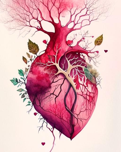 heart growing drawing