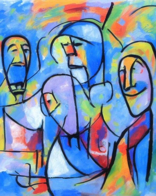 paintings of happy people