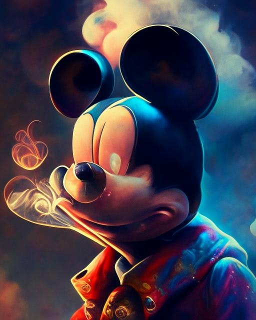 mickey mouse smoking cigarettes