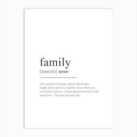 Family Definition Art Print