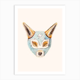 Fuchs-Wrestler Kunstdruck Gelb für Wohnzimmer