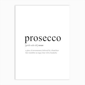 Prosecco Definition Art Print