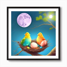 Two Birds In A Nest 14 Art Print