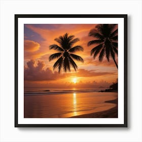 Sunset On The Beach 13 Art Print