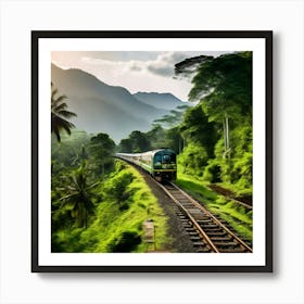 Train Landscape Transportation Mountain Travel Nature Road Railway Railroad Tree Transport (4) Art Print