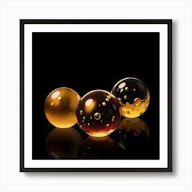 Gold Spheres Art Print