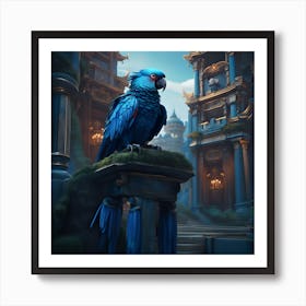 Blue Parrot Art Print