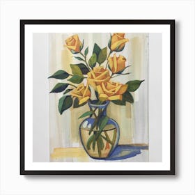 Bouquet of flowers inside a vase. Abstract artistic drawing 12 Art Print