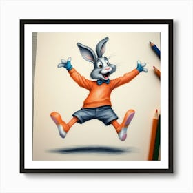 Bunny Drawing 6 Art Print