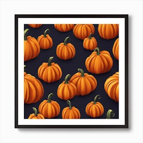 Pumpkins Seamless Pattern Art Print