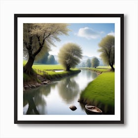 River In The Countryside 6 Art Print