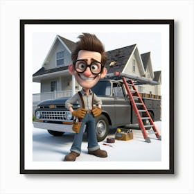 Man With A Truck 1 Art Print