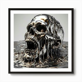 Skull In Water Art Print