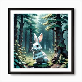 Rabbit In The Woods 50 Art Print