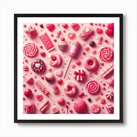 Valentine's Day, candy pattern 1 Art Print