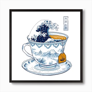 The Great Kanagawa Tea Art Print