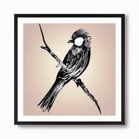 Bird on branch Art Print