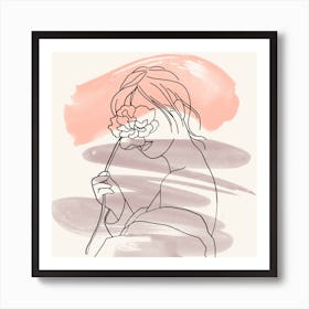 Modern Woman Line Art 30x30 1 Art Print