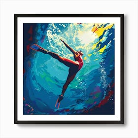 Olympic Swimmer 2 Art Print