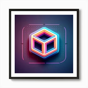 Cube Icon 1 Art Print