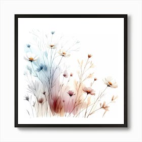 Watercolor Flowers 4 Art Print